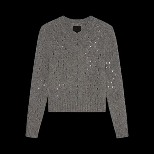Givenchy Short V Neck Sweater 'Grey'