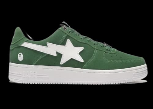 A Bathing Ape Bape Sta Low Green Suede