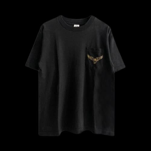 Chrome Hearts Foti Gold Skull Angel Pocket Tee 'Black'