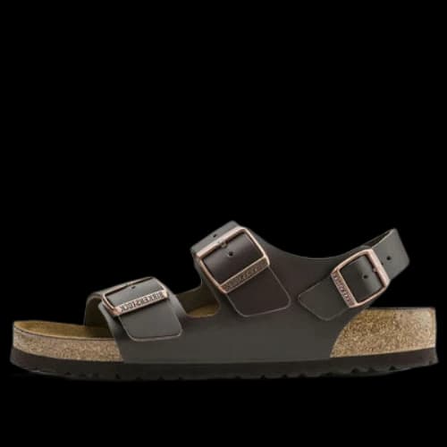 Birkenstock Milano Natural Leather Narrow Fit 'Dark Brown'
