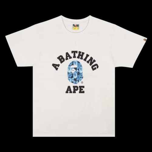 BAPE ABC Blue Fire Tee 'White'