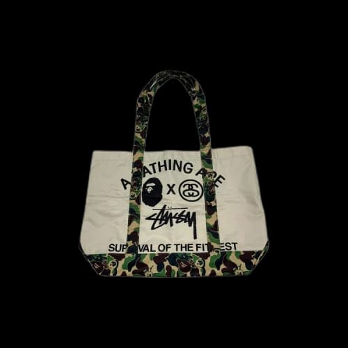 BAPE x Stussy Survival Of The Fittest Tote Bag 'Beige'