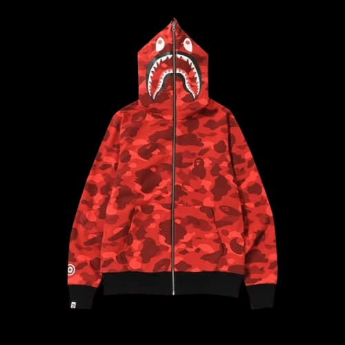 BAPE Color Camo PONR Shark Full Zip Hoodie 'Red'