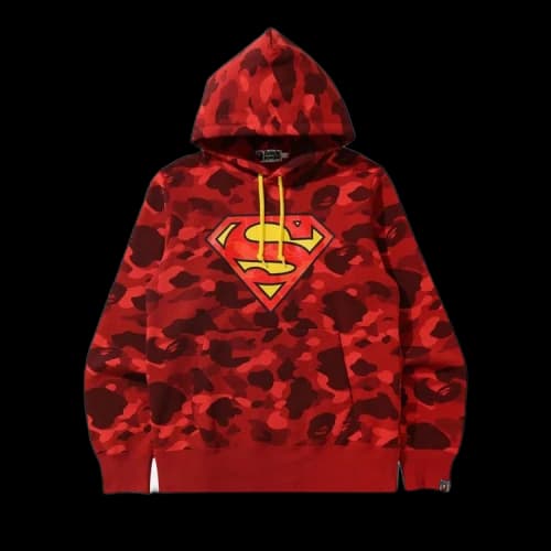 BAPE x DC Superman Camo Pullover Hoodie 'Red'