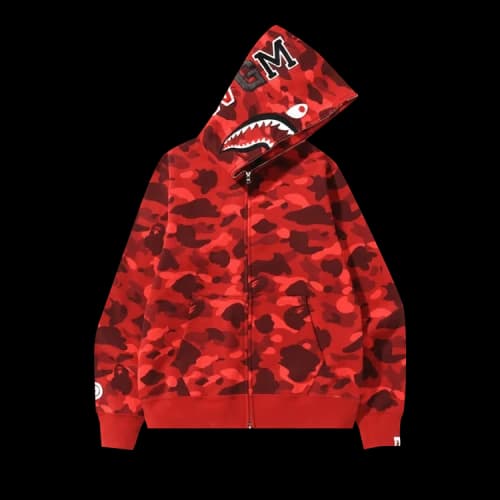 BAPE Color Camo Shark Full Zip Hoodie 'Red'