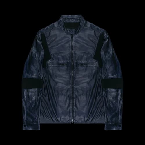 Vintage Gucci by Tom Ford Leather Moto Jacket 'Blue'
