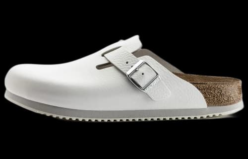Birkenstock Boston Super Grip Leather Narrow Fit 'White'