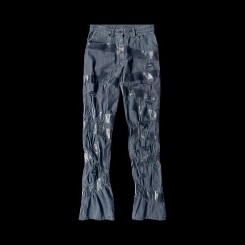 Maison Margiela Distressed Taped Denim Jeans 'Blue'