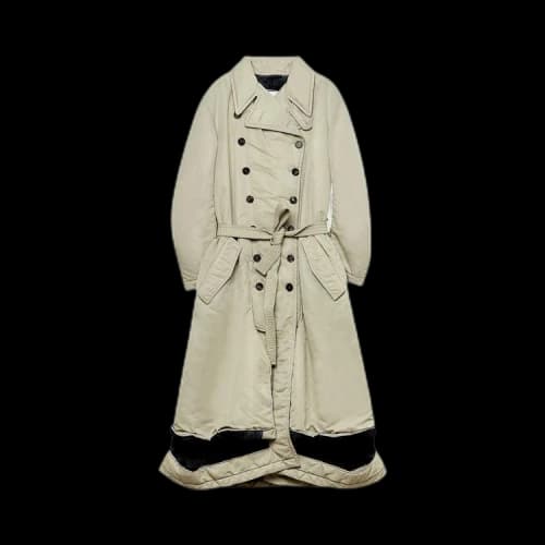 Maison Margiela Double-Breasted Padded Trench With Destructured Edge 'Beige'