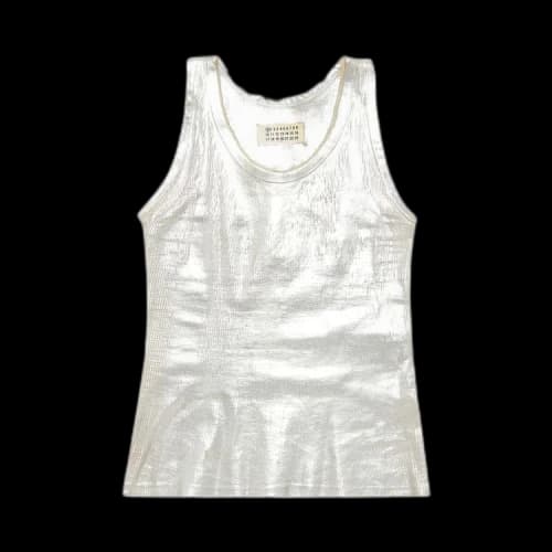 Vintage Maison Margiela Artisanal Metallic Painted Tank Top 'Silver'