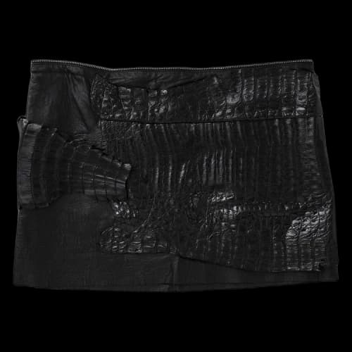 Saint Laurent Caiman Leather Skirt 'Black'