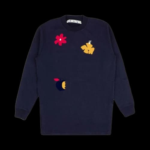 Off-White Flower Apple Sweater Dress 'Navy'