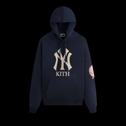 Kith x New York Yankees Plush Fleece Cropped Braxton Hoodie 'Nocturnal'