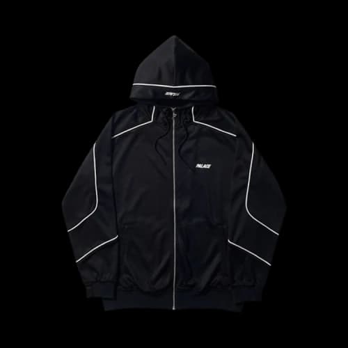 Palace Pipeline Hooded Track Jacket 'Black/White'