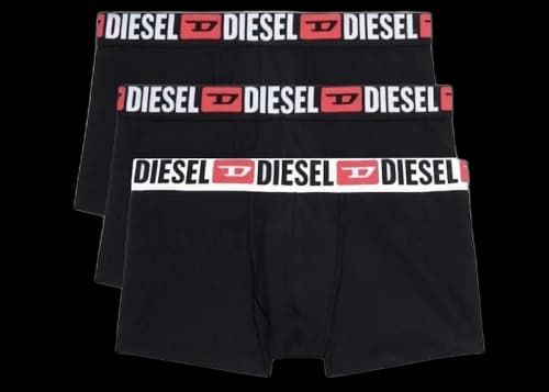Diesel Umbx Damien All Over Logo Waist Boxers (3 Pack) Black/Blue/Red