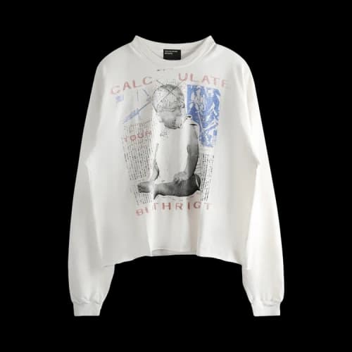 Enfants Riches Déprimés Calculate Your Birthright Long-Sleeve T-Shirt 'Faded White'