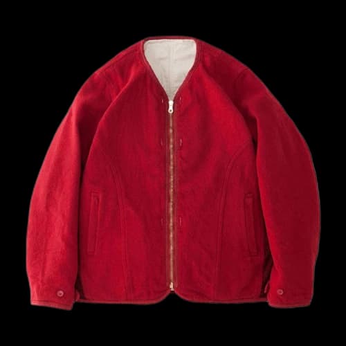 Visvim Wawona Reversible Down Jacket With Li Nep Tweed 'Red'