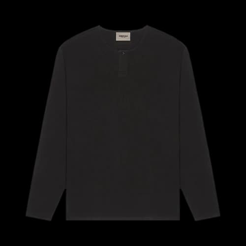 Fear of God Essentials Thermal Long-Sleeve Henley T-Shirt 'Black'