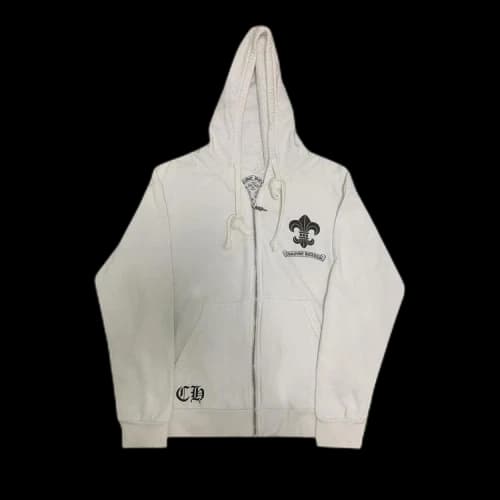 Chrome Hearts Zip Up Hoodie 'White'