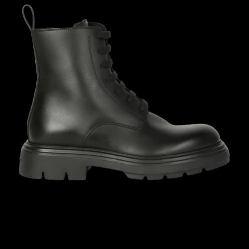 Ferragamo Dionne Leather Combat Boots Black (Women's)