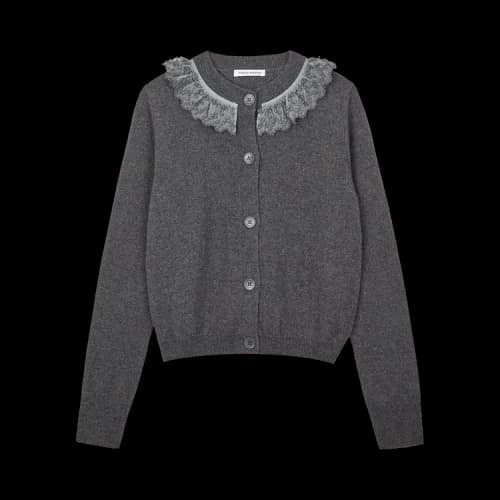 Cecilie Bahnsen Cardigan With Ruffle Details 'Grey'