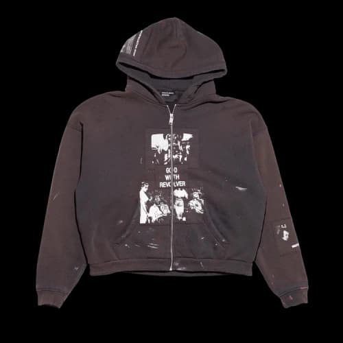 Enfants Riches Déprimés God With Revolver Zip Hoodie 'Sun Faded Black'