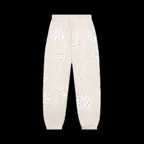 Denim Tears Rhinestone Cotton Wreath Sweatpants 'Oatmeal'