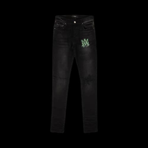 Amiri Watercolor Logo Skinny Jeans 'Black'