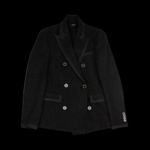 Amiri Boucle Double Breasted Coat 'Black'