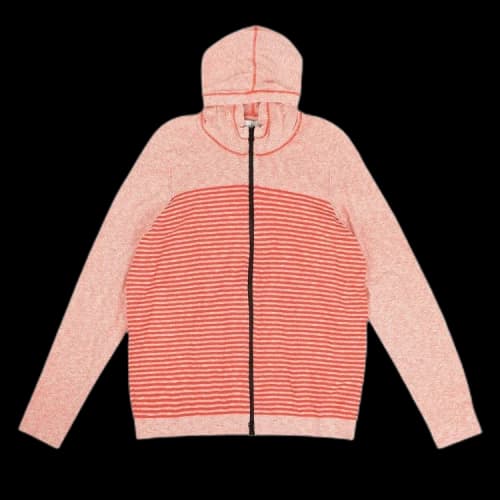 Stone Island Marina Striped Zip Up Sweatshirt 'Red'