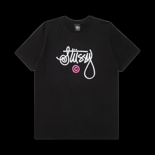 Stussy Cursive Basic Logo Tee 'Black'