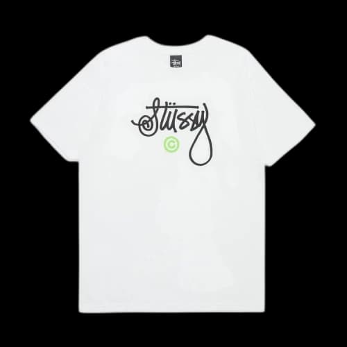 Stussy Cursive Basic Logo Tee 'White'
