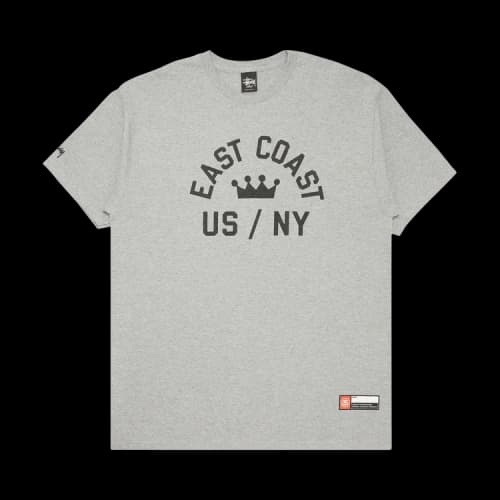 Stussy East Coast Crown US/NY Tee 'Grey Heather'