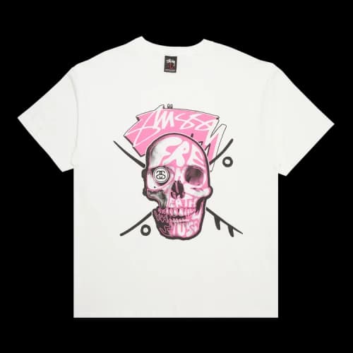 Stussy Gear Fresh And Death Skull Tee 'White'