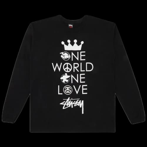 Stussy Gear One World One Love Long-Sleeve Tee 'Black'
