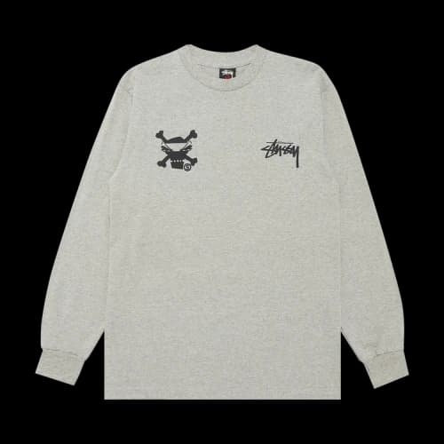 Stussy Gear Skull Album Long-Sleeve Tee 'Grey Heather'