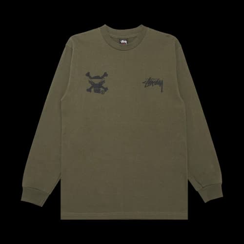 Stussy Gear Skull Album Long-Sleeve Tee 'Olive'