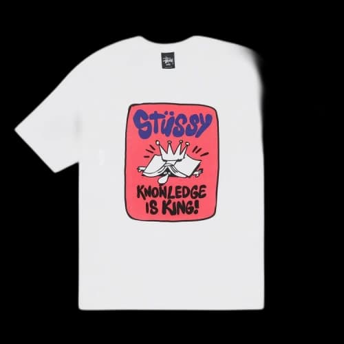 Stussy Knowledge Is King Tee 'White'