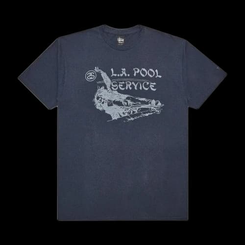 Stussy LA Pool Service Tee 'Navy'