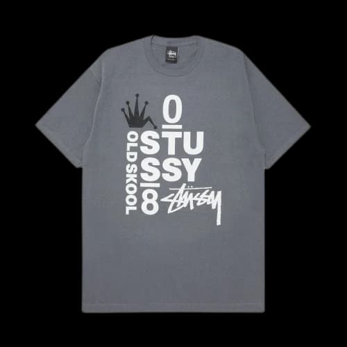 Stussy Old Skool 08 Tee 'Charcoal'