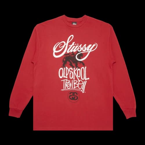 Stussy Old Skool Tribe Long-Sleeve 'Red'