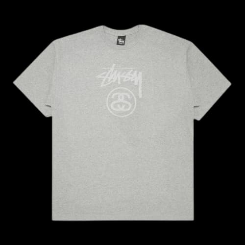 Stussy Stock Tone Logo Tee 'Grey Heather'