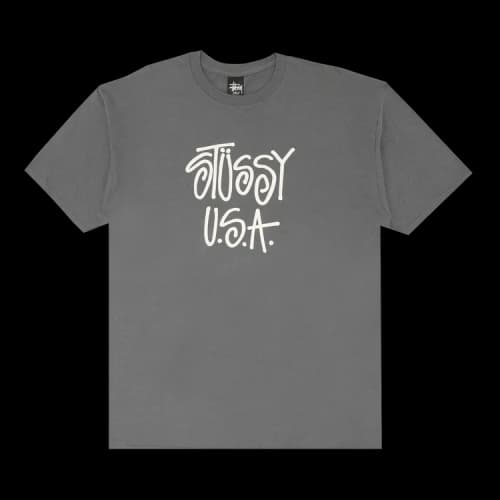 Stussy USA Tee 'Charcoal/White'