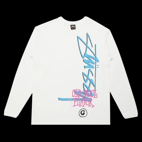 Stussy Old Skool Flavor Long-Sleeve 'White'
