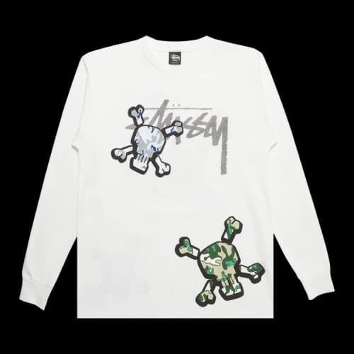 Stussy Stock Link Skull Long-Sleeve 'White'