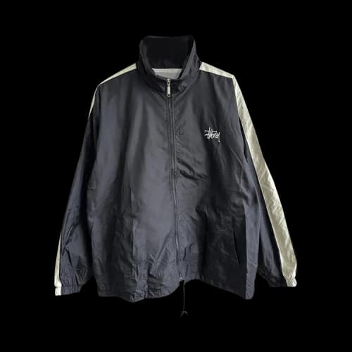 Vintage Stussy Sport Logo Windbreaker 'Black/Tan'