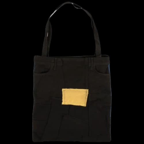 424 Flannel Patched Tote Bag 'Black'