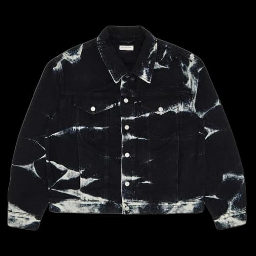 Pre-Owned Dries Van Noten Vuskin Printed Denim Jacket 'Black', From the Closet of Pusha T