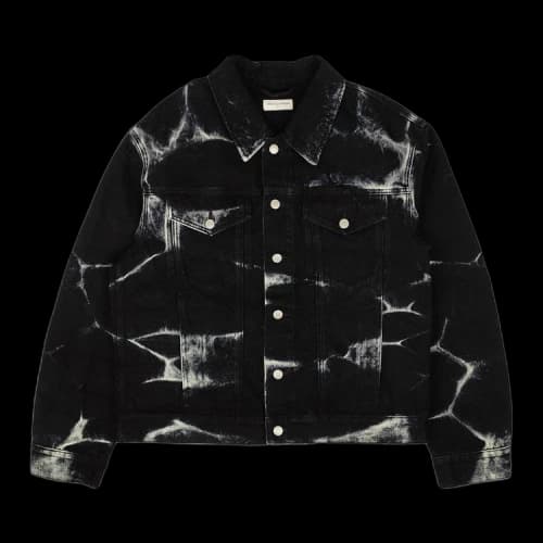 Dries Van Noten Vuskin Printed Denim Jacket 'Black'