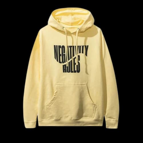 Anti Social Social Club Negativity Rules Hoodie 'Yellow'